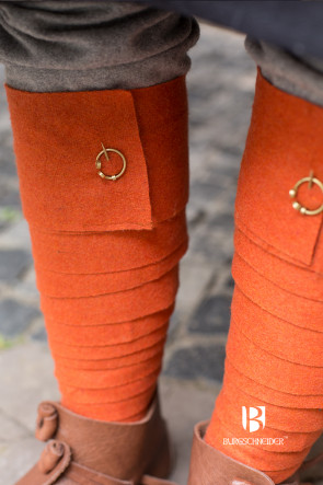 Orange Wool Puttees for Viking LARP