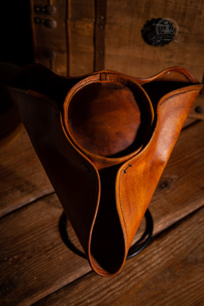Leather Hat Tricorne - Brown